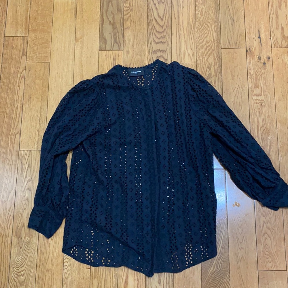 The kooples black eyelet blouse